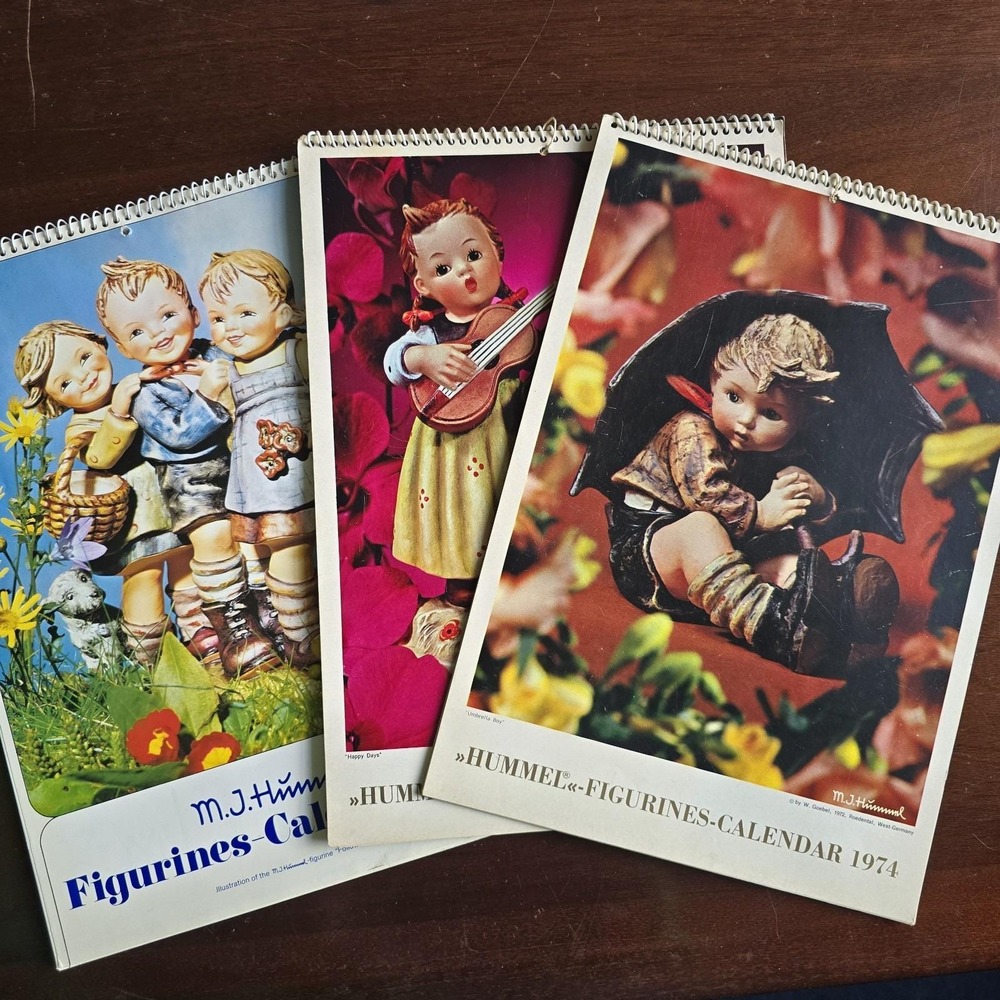 1974 1975 1978 HUMMEL FIGURINES Calendar Cottagecore Scrapbooking Lot Of 3
